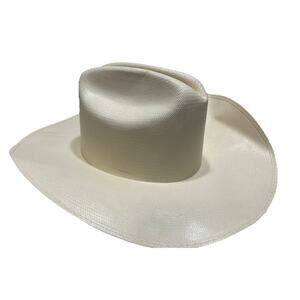 Atwood Cowboy Hat Size 6 3/4 Hereford Long Oval Straw Ivory Western